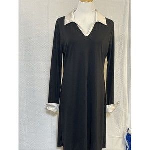 Wednesday Addams Tower Hill Collection Womens Shirt Dress Black Ivory Size L
